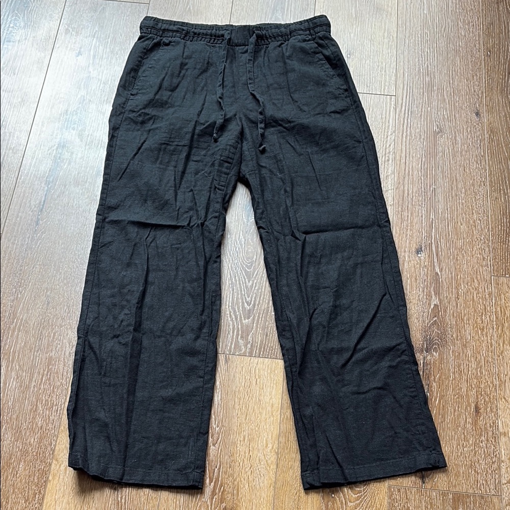 old navy linen black pants